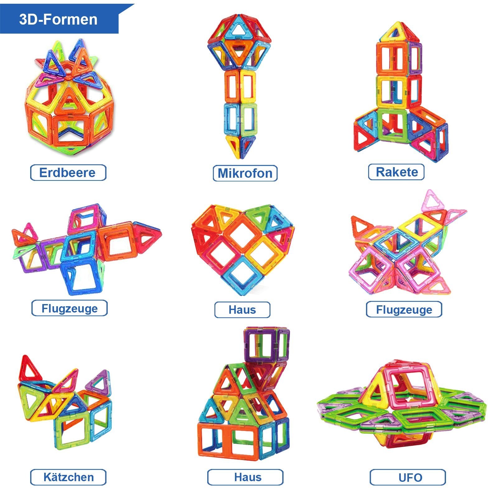 Condis Magnetic Building Blocks Set for Kids 42 pcs, Magnetic Tiles Co ...